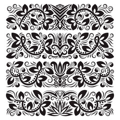 Vintage decorative elements for design. Floral decorations in antique style.