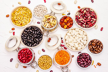 Assorted different types of beans