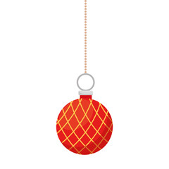 merry christmas sphere hanging design, winter season and decoration theme Vector illustration