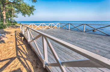 Wooden playground by the bay