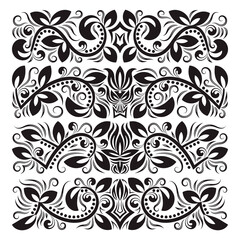 Vintage decorative elements for design. Floral decorations in antique style.