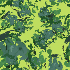 Forest camouflage of various shades of green and blue colors