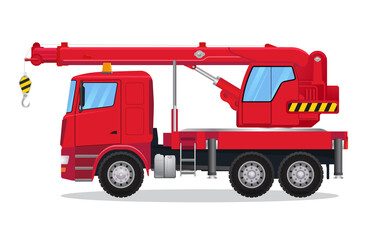 Crane Truck vector icon illustration