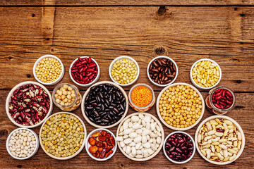 Assorted different types of beans