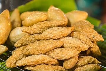 Fried fish balls for sale in the market