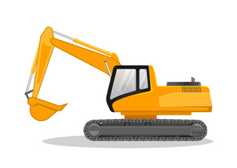 Excavator vector icon illustration