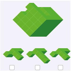 Intelligence question - cube completion test iq test - Vector