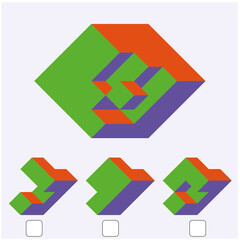 Intelligence question - cube completion test iq test - Vector
