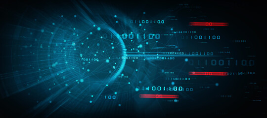 2d illustration abstract digital binary data on computer screen