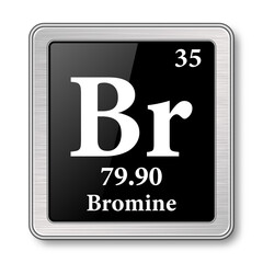 The periodic table element Bromine. Vector illustration