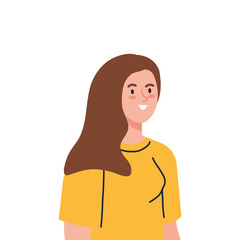 woman cartoon design, Girl female person people human and social media theme Vector illustration