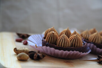 Sweet tart brown chocolate cream