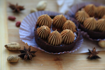 Sweet tart brown chocolate cream