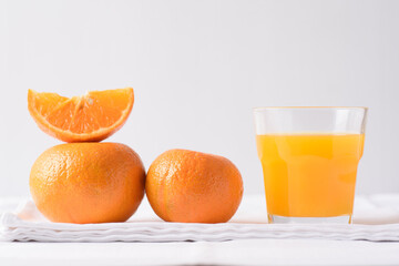 Fresh orange fruit on white background	