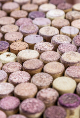 wine corks are a lot of background. Focus in the center of the frame