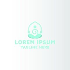 Modern Yoga image, vector logo design idea