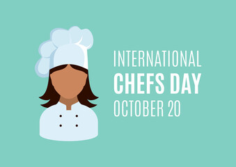 International Chefs Day vector. Female chef icon vector. Woman chef abstract icon vector. Chefs Day Poster, October 20. Important day