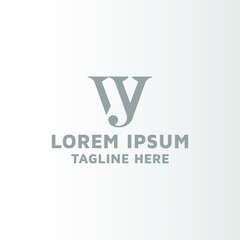 Alphabet WJ image, vector logo design idea
