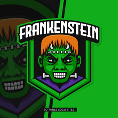 Halloween mascot character design template. editable text