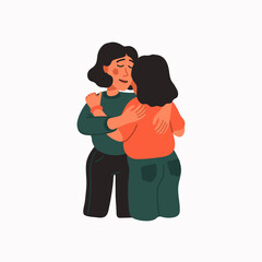 Empathy. Empathy and Compassion concept - young woman hugging a sad woman.