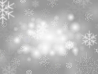 Naklejka na ściany i meble gray blurry abstract background. blur beautiful shiny Christmas lights and snowflakes