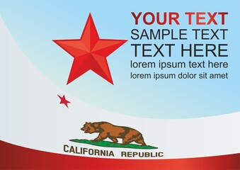 Flag of California. template for the award, an official document with the flag of the state of California
