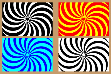 Rays - abstract striped background - vector set