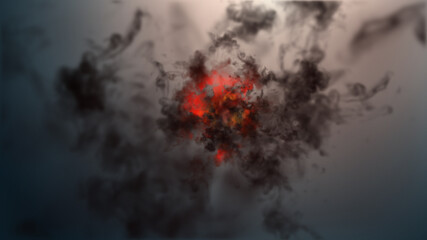 smoke clouds fire in space illustration