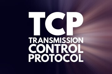 Fototapeta na wymiar TCP - Transmission Control Protocol acronym, technology concept background