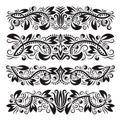 Set of vintage decorative elements