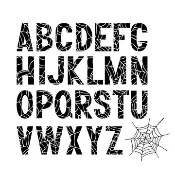 English Halloween alphabet font.