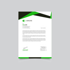 Abstract Modern Creative Green and Black Color Professional Corporate Business style Letter Head design Template Vector illustration.