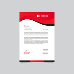 Abstract Modern Creative Elegant Red and Black Color Professional Corporate Business style Letter Head design Template Vector illustration.