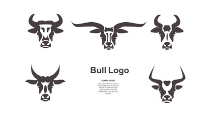 Vector illustration of a bull head. Logo, sign, design, year of the bull. EPS 10.