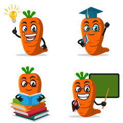 vector illustration of carrot mascot or character