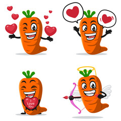 vector illustration of carrot mascot or character