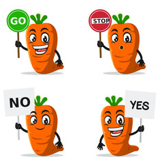 vector illustration of carrot mascot or character