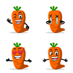 vector illustration of carrot mascot or character