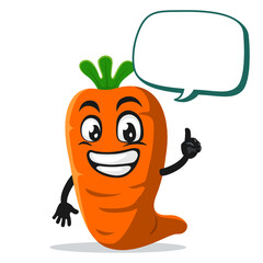 vector illustration of carrot mascot or character