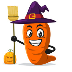 vector illustration of carrot mascot or character