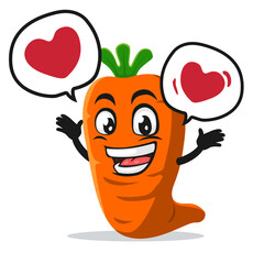 vector illustration of carrot mascot or character