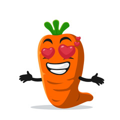 vector illustration of carrot mascot or character