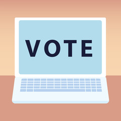 election day, online voting laptop template
