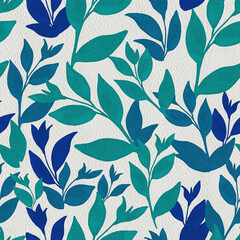 Nice botanical illustration in winter mood. Mint branches on gray textured background for textile, wallpaper, fabric, postcard, invitation, cover, wrapping paper, print design