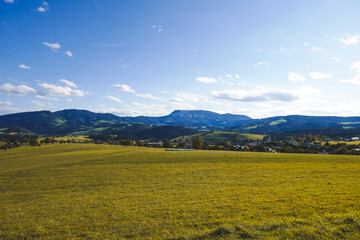 Beautiful mountainous autumn or summer landscape in Austria.