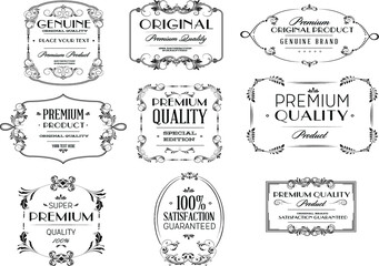 Set Of Simple and Professional Vintage Quality Labels For Customers satisfaction Design 