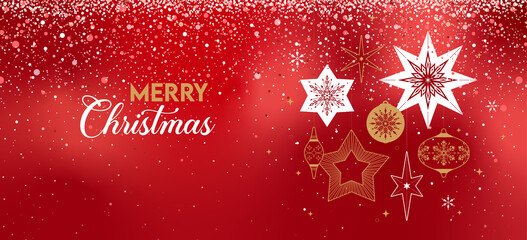 Christmas background with snowflakes red