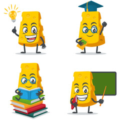 vector illustration of cheese character or mascot