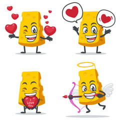 vector illustration of cheese character or mascot