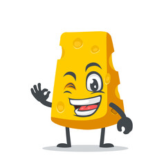 vector illustration of cheese character or mascot